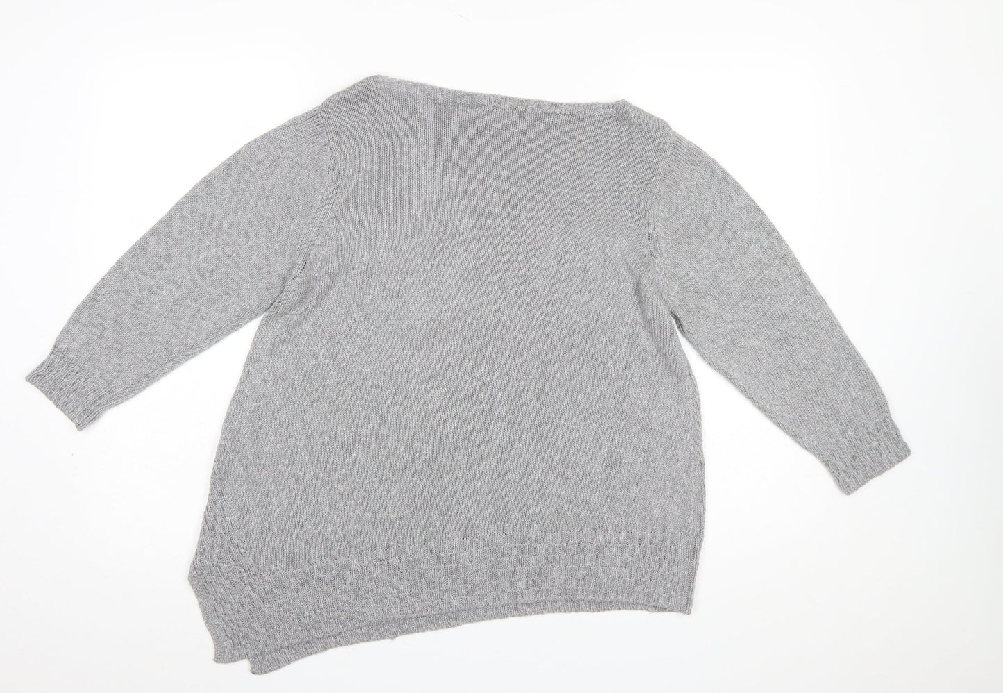Marks and Spencer Per Una Women’s Grey Asymmetric Knit Jumper Size 18