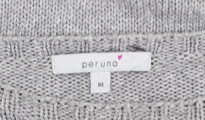 Marks and Spencer Per Una Women’s Grey Asymmetric Knit Jumper Size 18