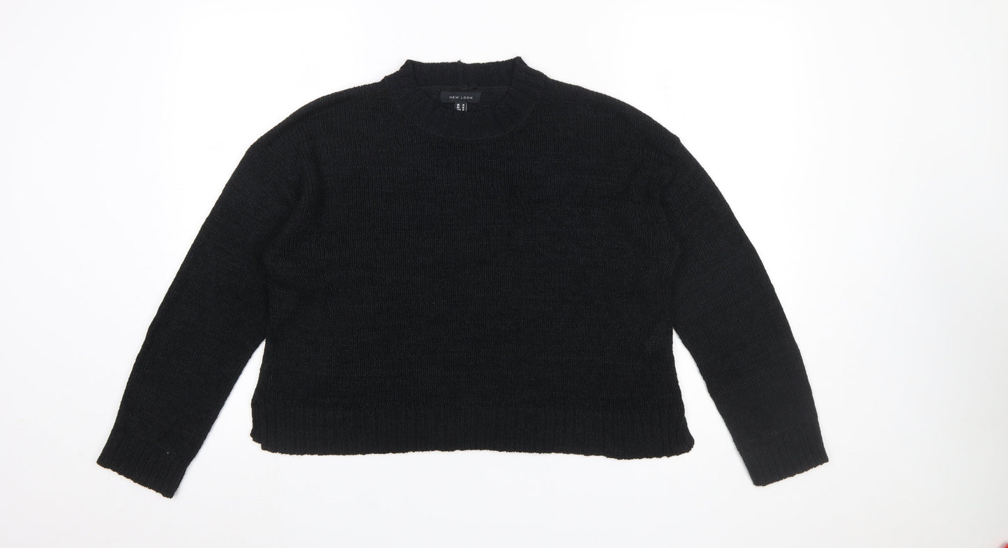 New Look Women's Black Knit Pullover Jumper Medium