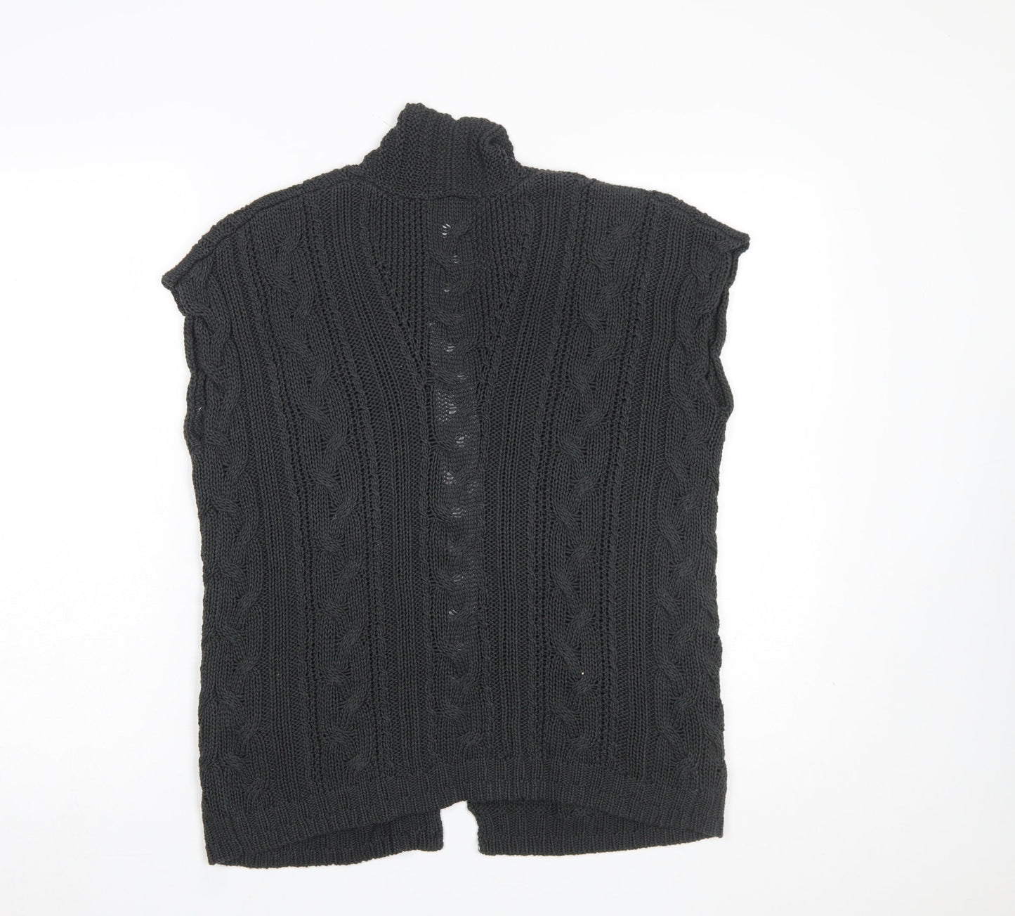 Marks and Spencer Women's Grey Cable Knit Sleeveless Cardigan S