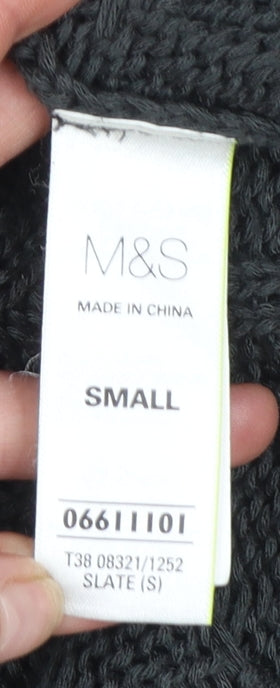 Marks and Spencer Women's Grey Cable Knit Sleeveless Cardigan S