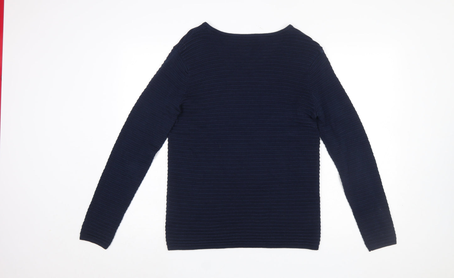 Fransa Women's Blue V-Neck Knit Pullover Jumper Size S