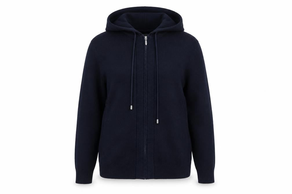 Marks and Spencer Women's Blue Full Zip Hooded Jumper Size M