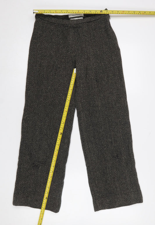 MaxMara Women’s Grey Wool Tweed Straight Trousers Size 12