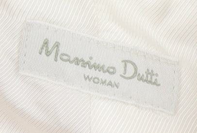 Massimo Dutti Women Ivory Cotton Linen Blazer Size 12