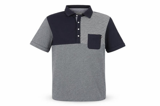THE SHOP TK Men's Grey Colourblock Polo Shirt XL