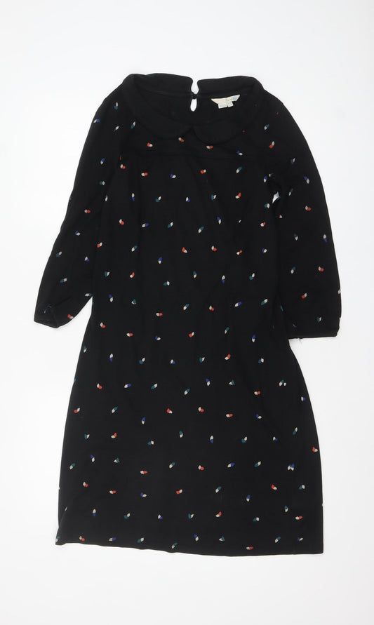 Boden Women Black Polka Dot Shift Dress Size 8