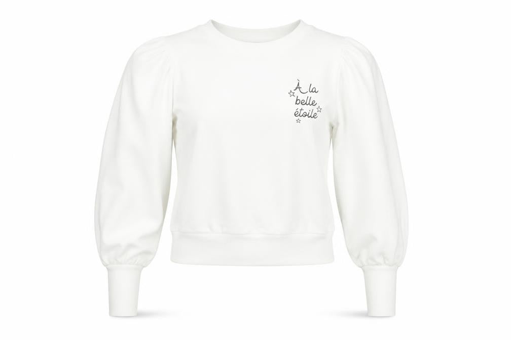 Front view of Miss Selfridge Women White Cotton Pullover Sweatshirt UK 6