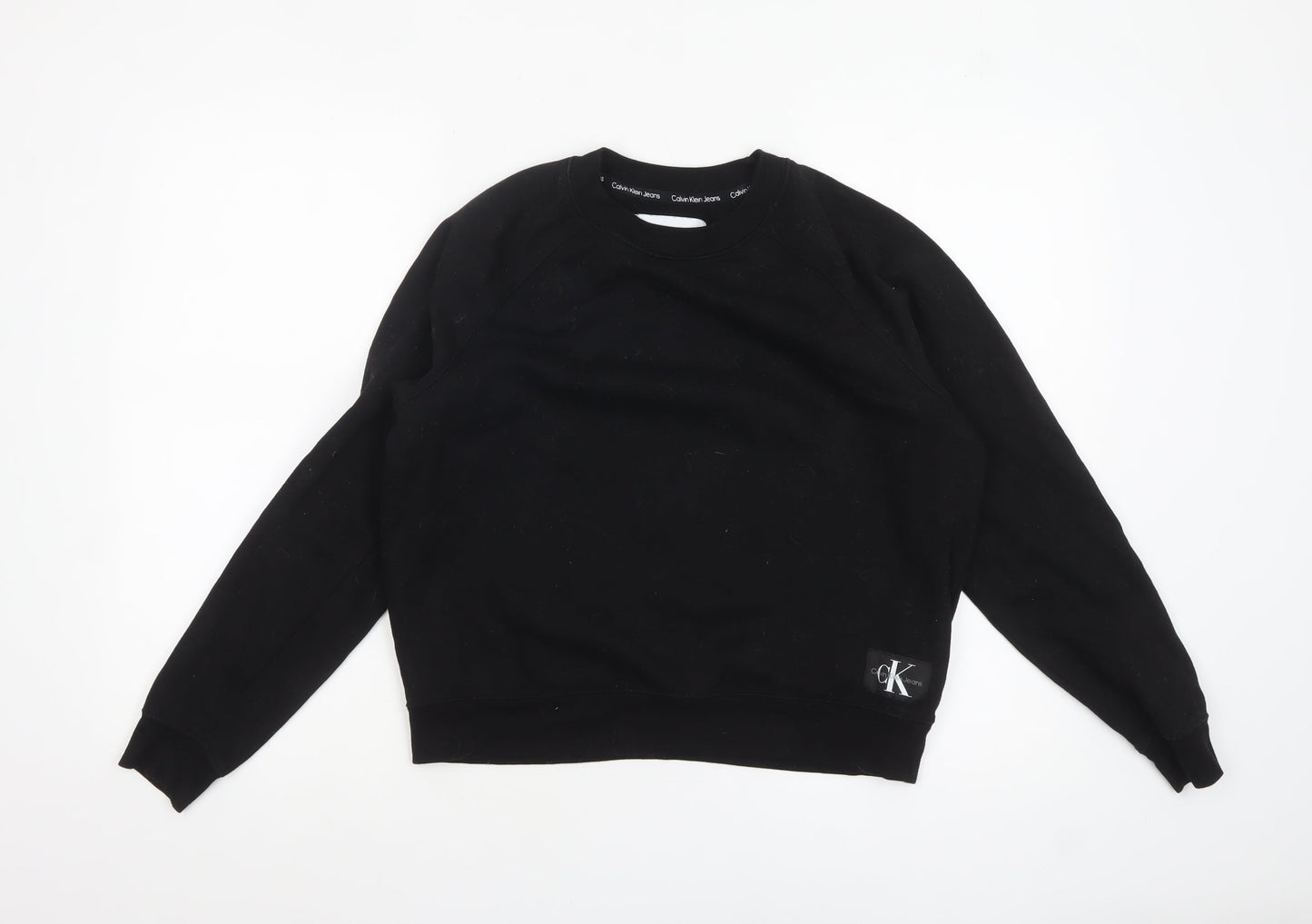 Calvin Klein Jeans Womens Black M Crew Neck Pullover Sweatshirt