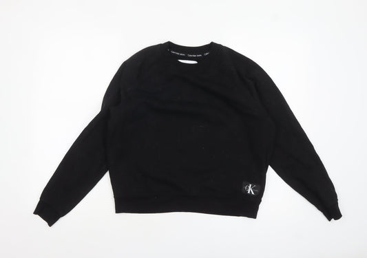 Calvin Klein Jeans Womens Black M Crew Neck Pullover Sweatshirt