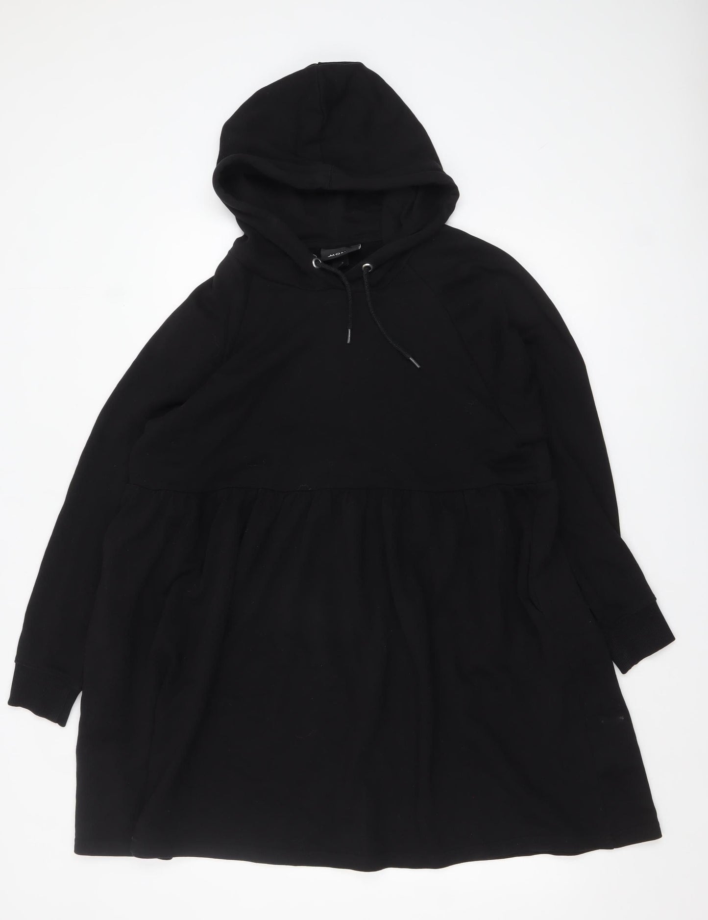 Monki Women's Black Hoodie Jumper Dress Size S Long Sleeve Casual