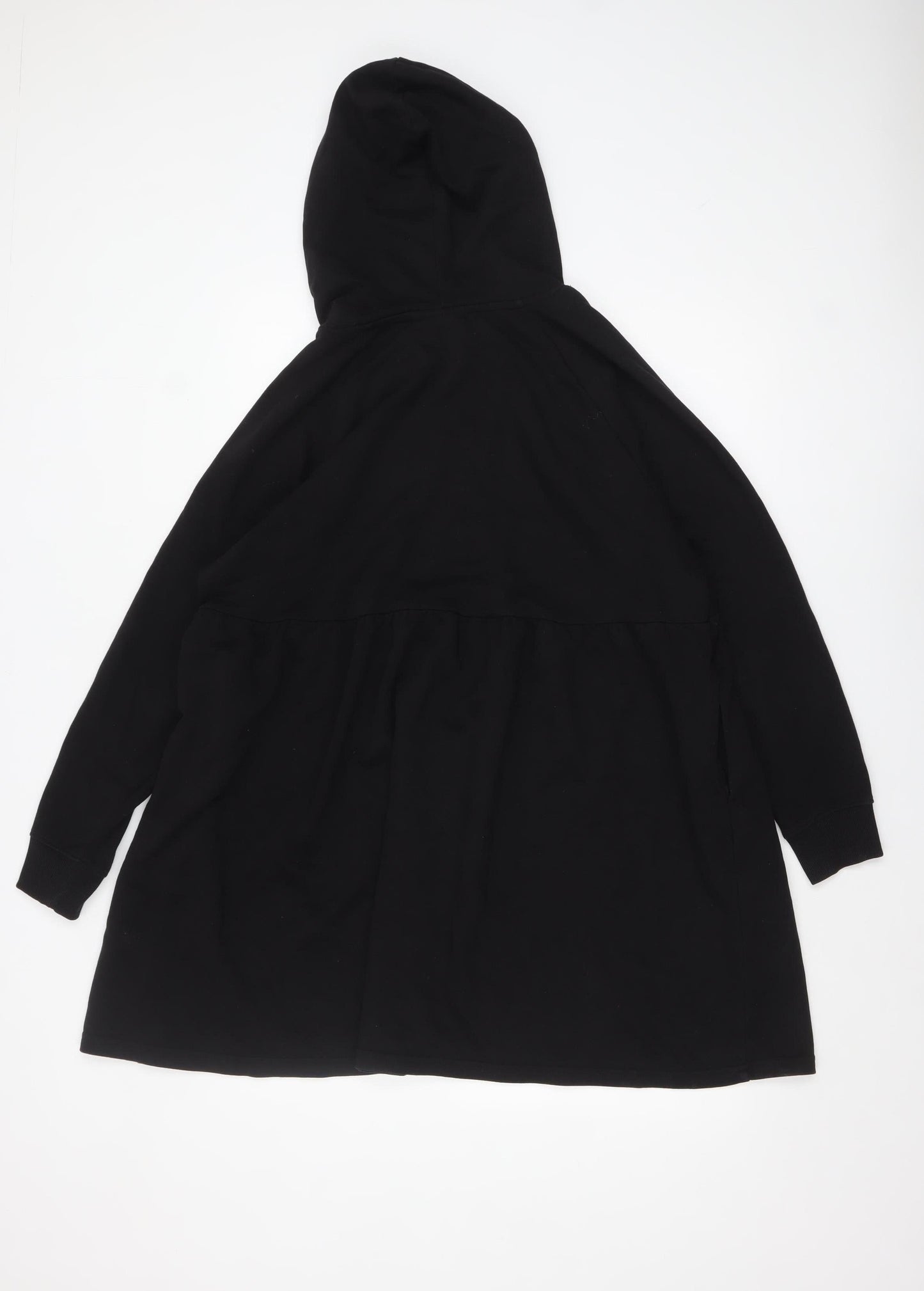 Monki Women's Black Hoodie Jumper Dress Size S Long Sleeve Casual