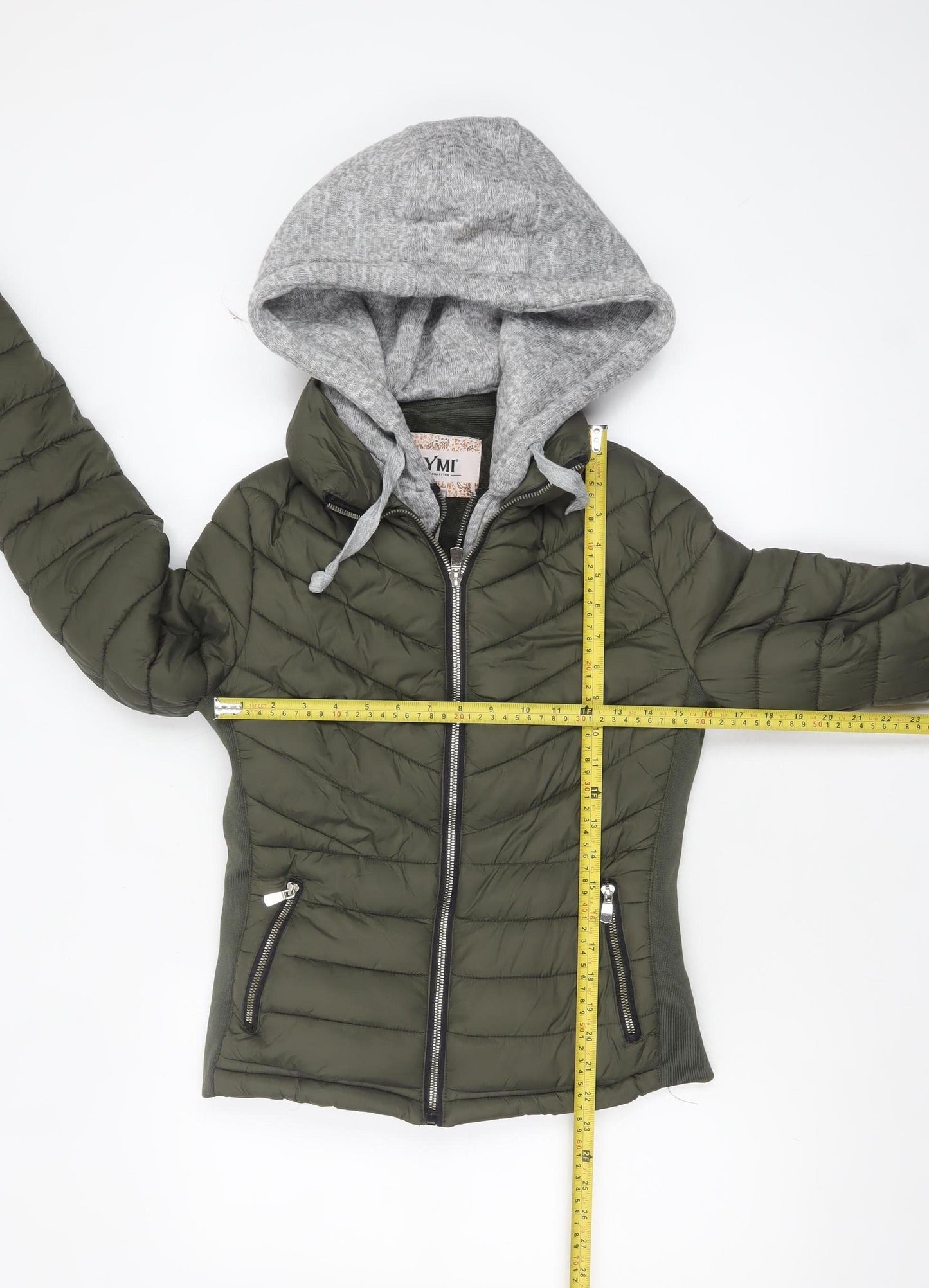 YMI Women's Green Hooded Puffer Jacket Size S