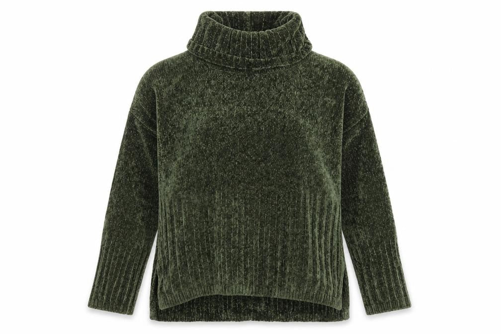 Verve Ami Women’s Green Roll Neck Long Sleeve Chunky Knit Jumper M