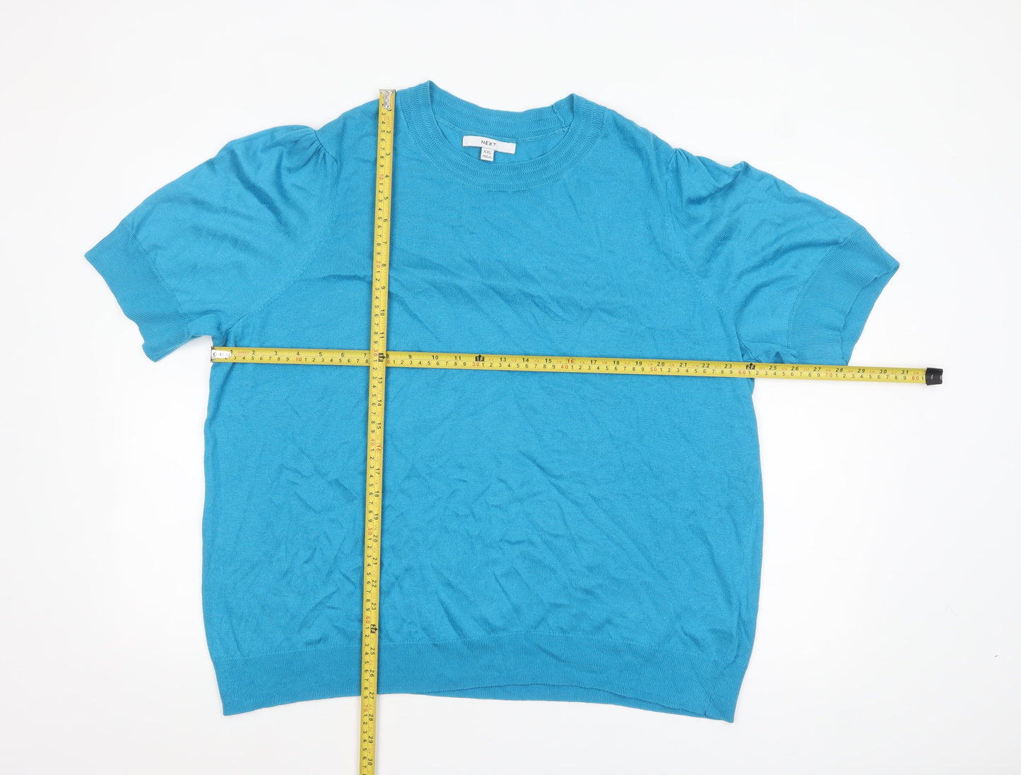 Next Women Blue XXL Short Sleeve Crew Neck Pullover Jumper