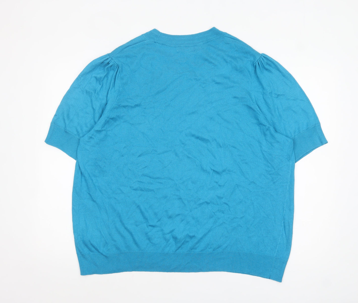 Next Women Blue XXL Short Sleeve Crew Neck Pullover Jumper