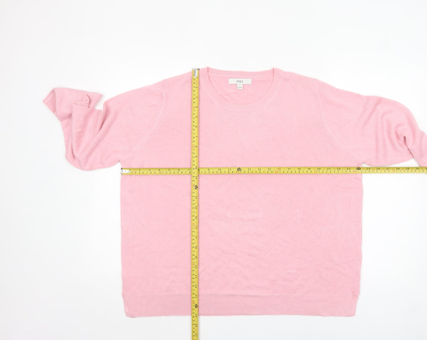 Marks and Spencer Women Pink Size 20 Crew Neck Acrylic Jumper