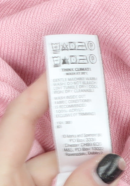Marks and Spencer Women Pink Size 20 Crew Neck Acrylic Jumper