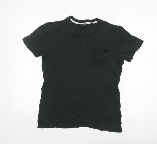 Ted Baker Men's Green Short Sleeve Crew Neck Cotton T-Shirt Size M