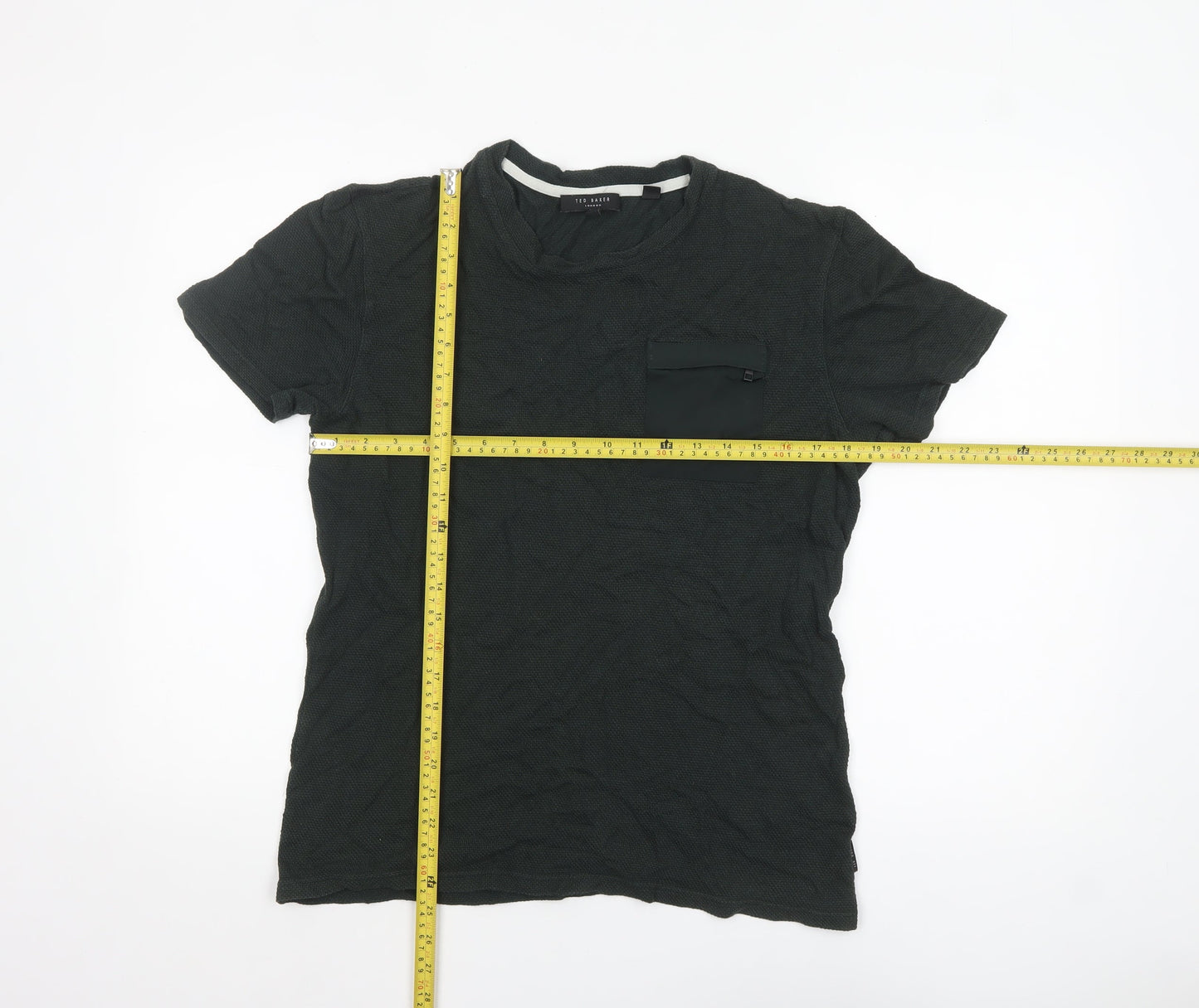 Ted Baker Men's Green Short Sleeve Crew Neck Cotton T-Shirt Size M