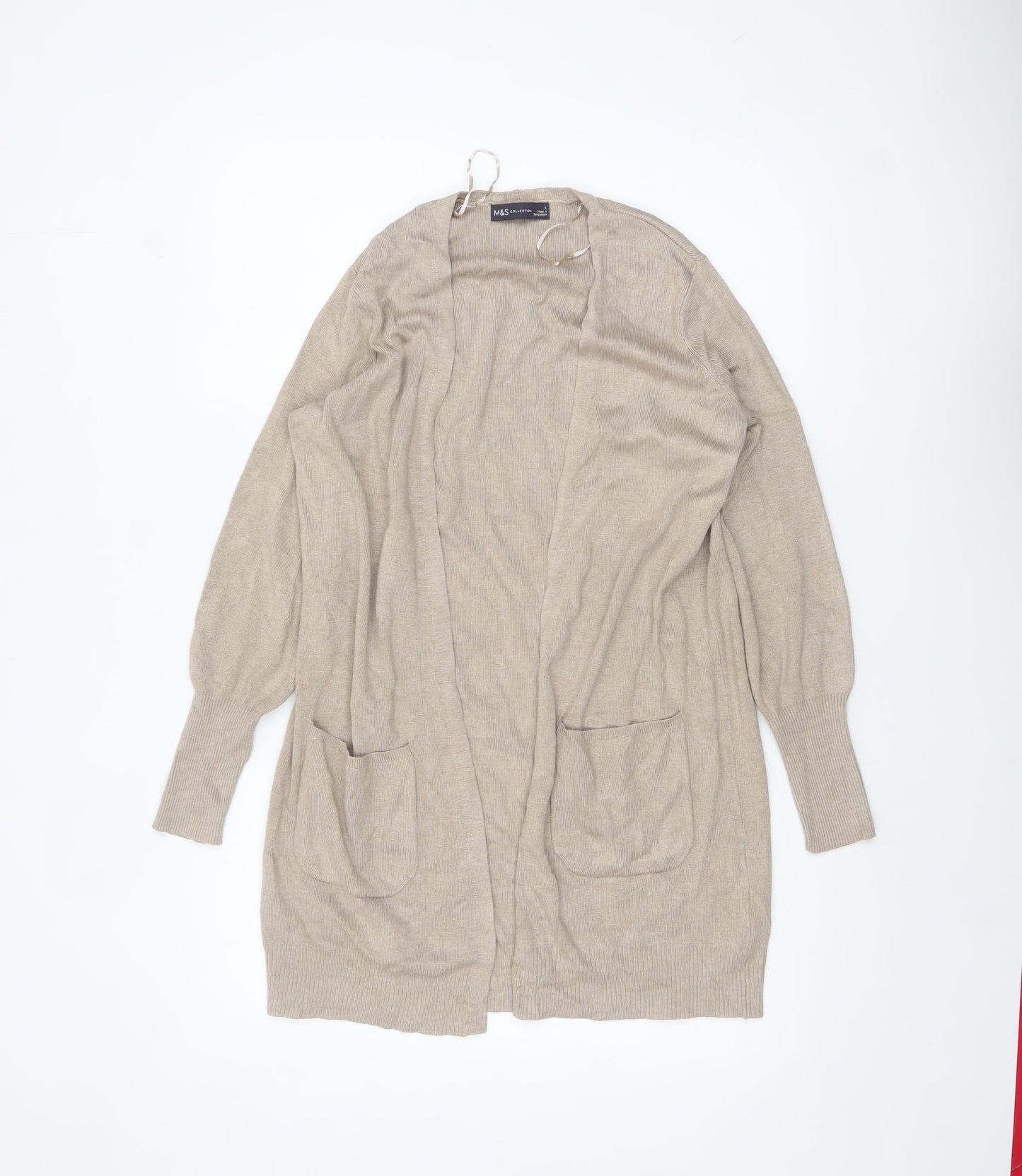 Marks and Spencer Womens Beige Long Sleeve Knit Cardigan S