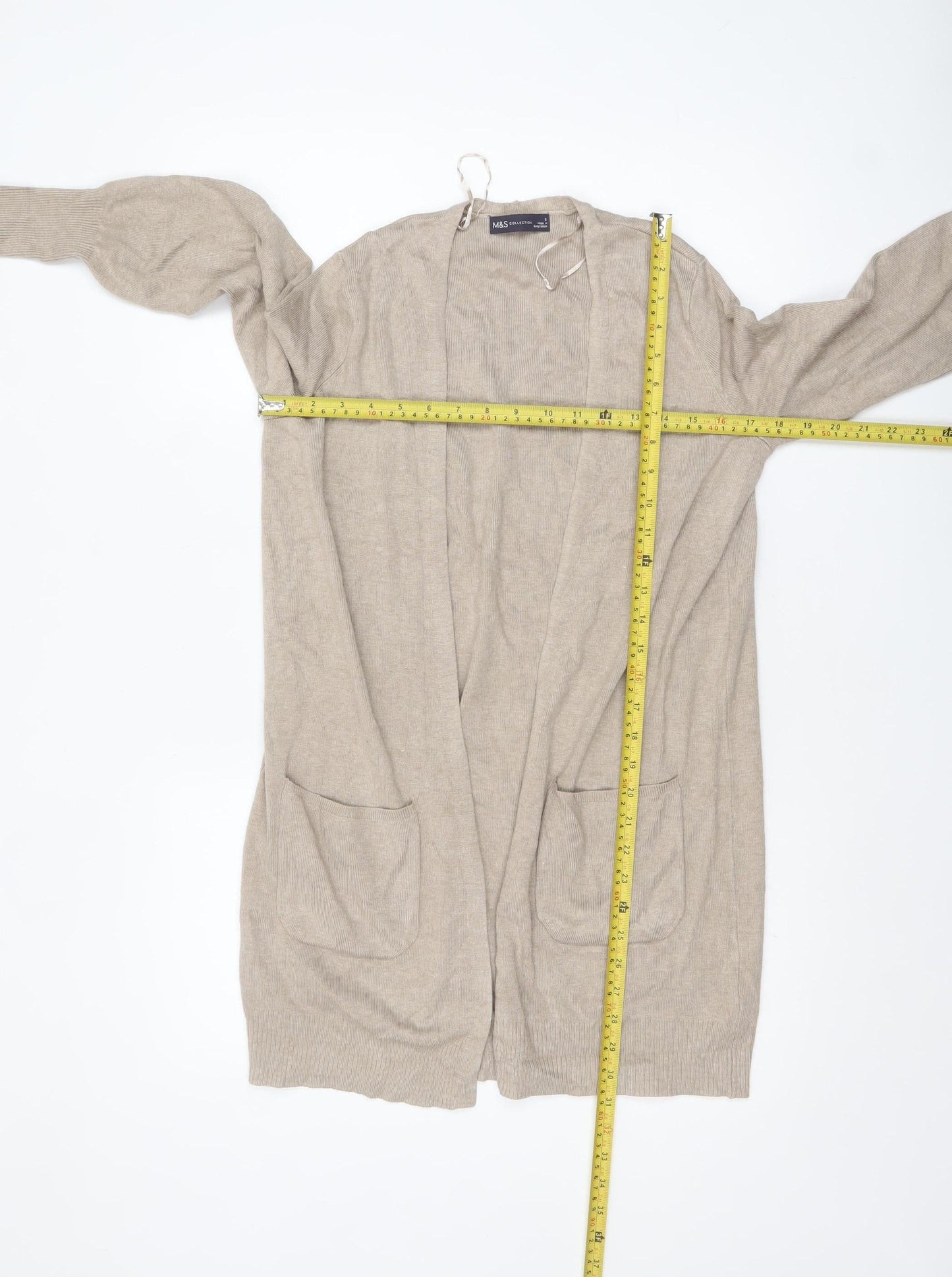 Marks and Spencer Womens Beige Long Sleeve Knit Cardigan S