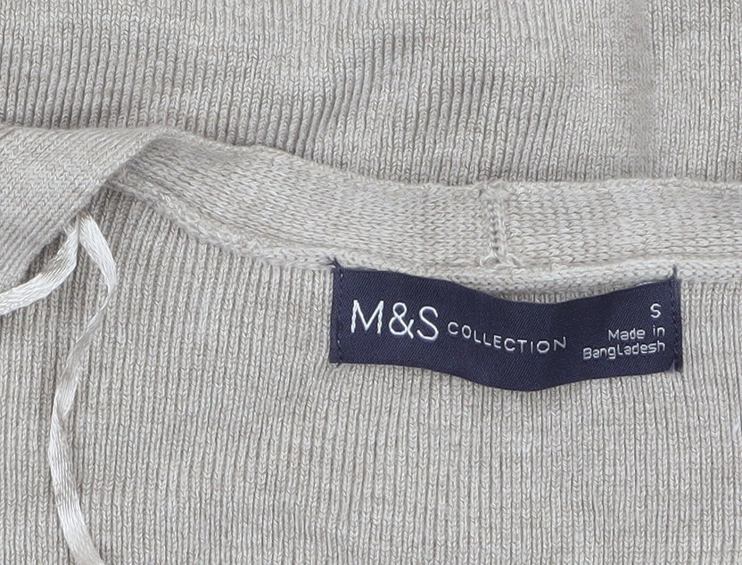 Marks and Spencer Womens Beige Long Sleeve Knit Cardigan S