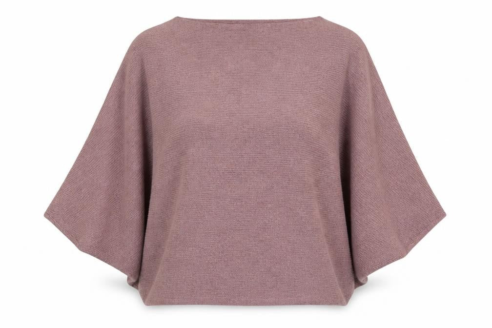 Front view of Jacqueline de Yong women’s pink m cape knit jumper relaxed fit