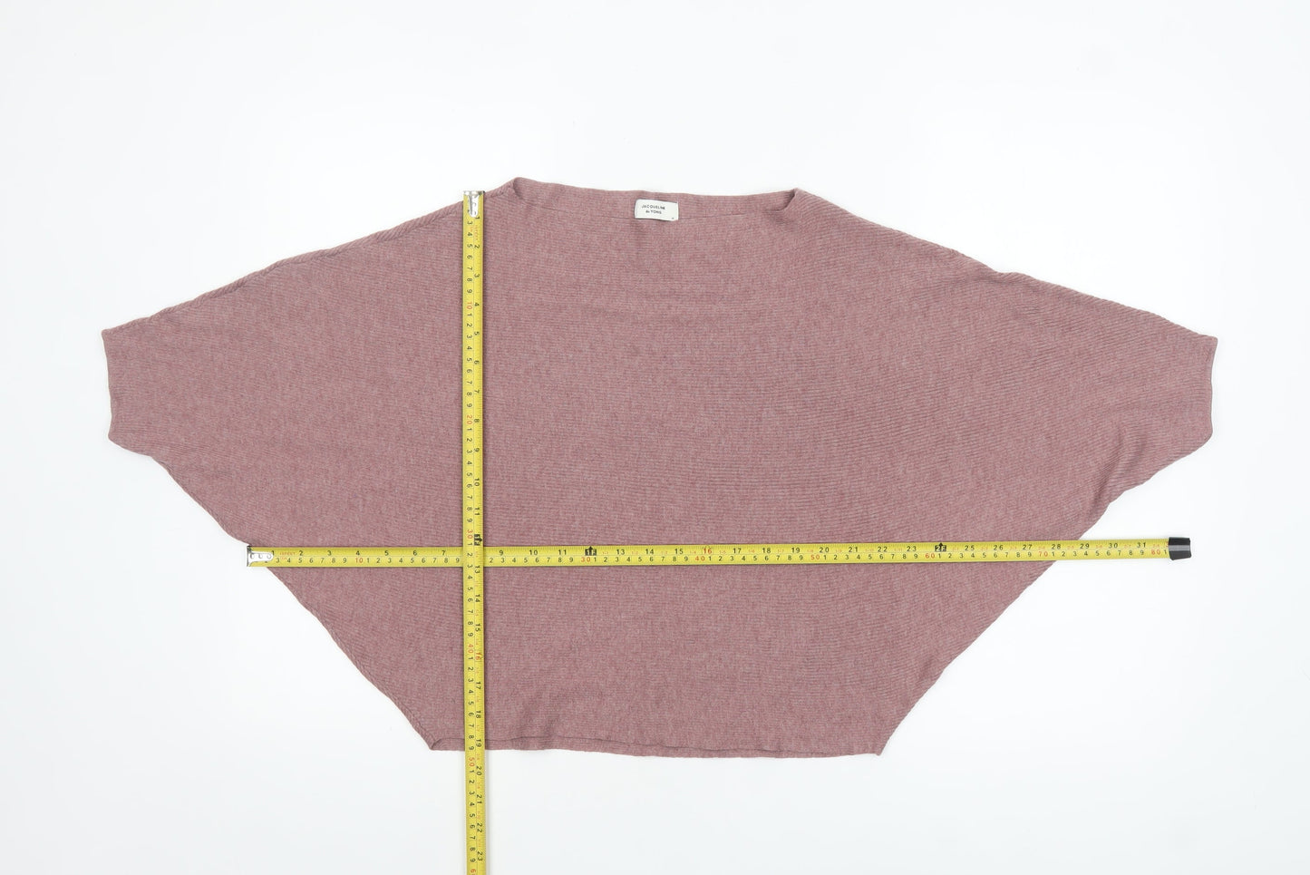 Jacqueline de Yong Womens Pink M Cape Knit Jumper Relaxed Fit