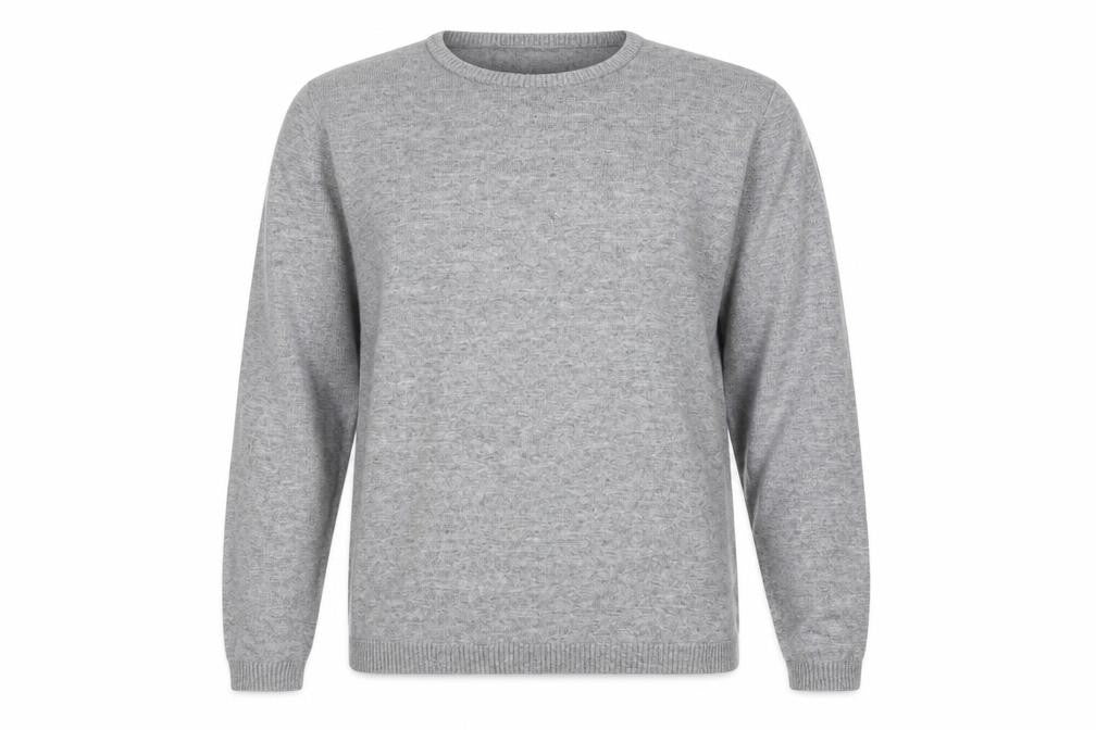 Front view of Bertoni of Denmark Men's Grey Knit jumper, size L