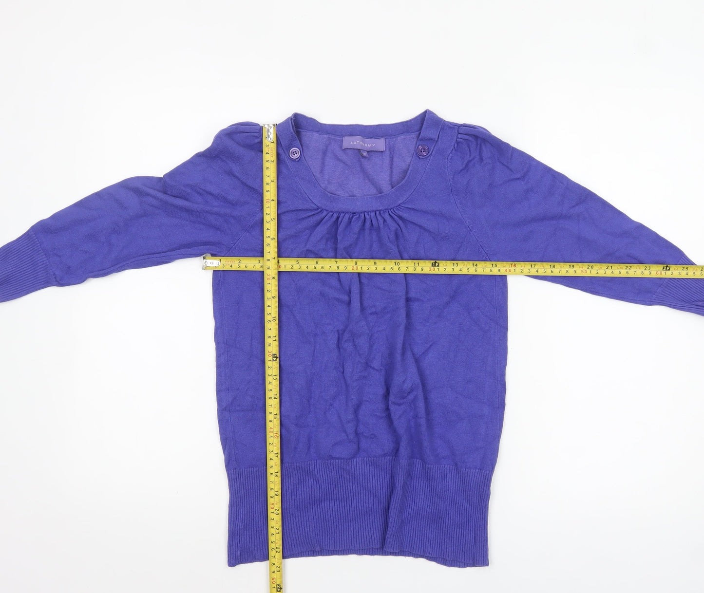 Autonomy Womens Purple Size 12 Lightweight Cotton Scoop Neck Jumper