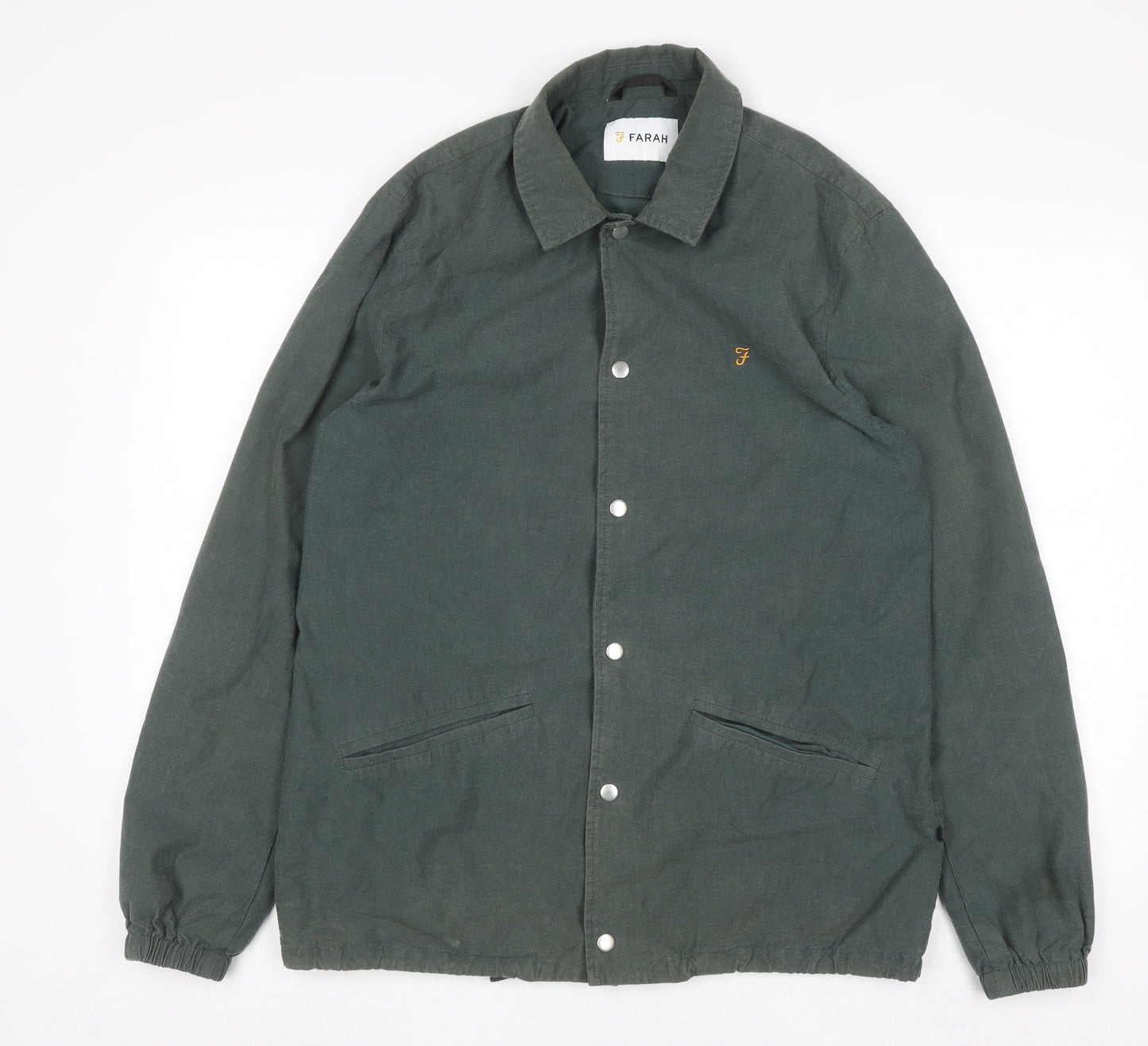 Farah Men’s Green Cotton Coach Jacket Size M Casual Classic
