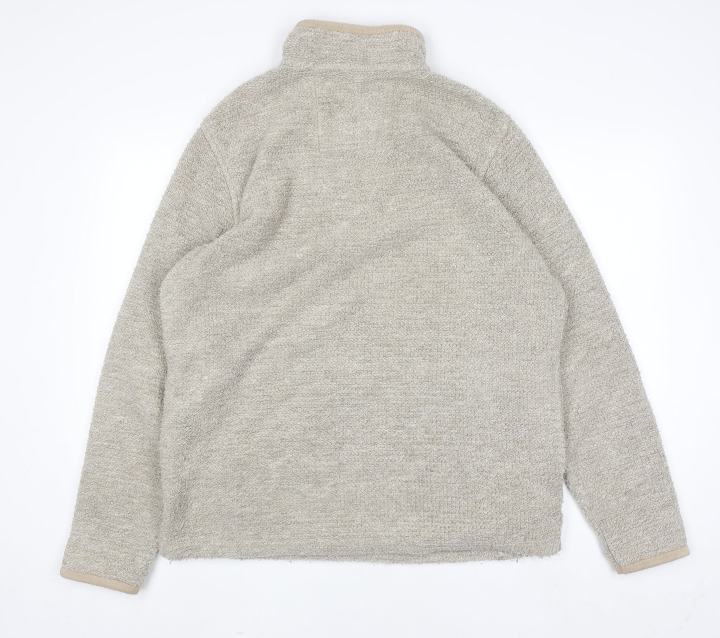Weird Fish Men's Beige XL 1/4 Zip Pullover Fleece Sweatshirt