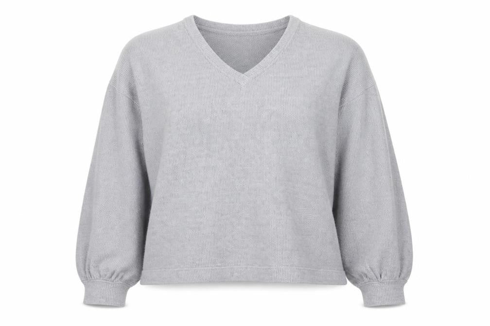 Marks and Spencer Womens Grey V-Neck Knit Pullover Jumper L