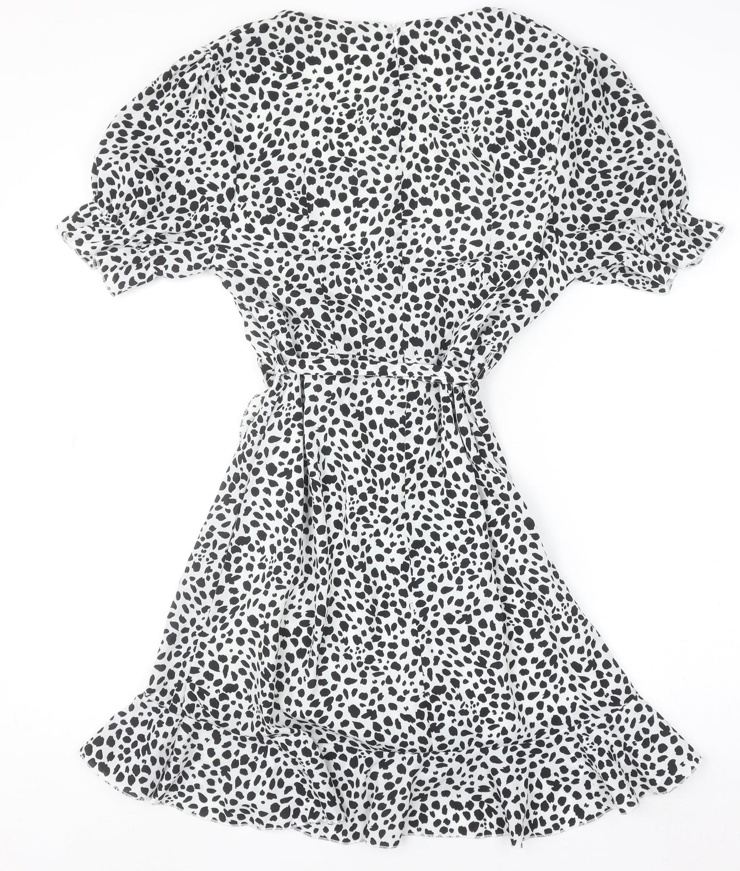 Missguided Women's Black Animal Print Short Wrap Dress Size 8