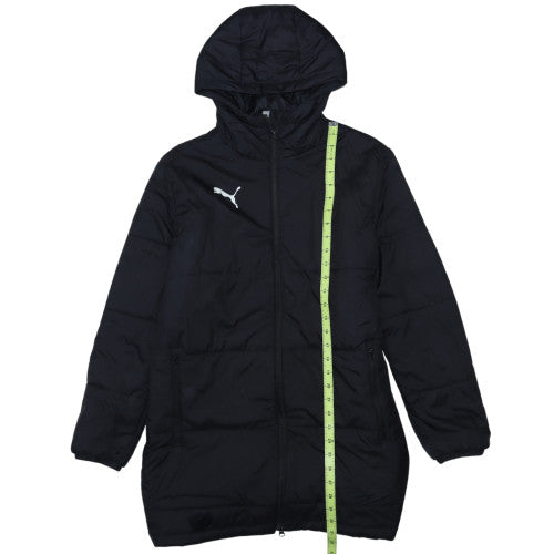 Puma Men's Black Long Hooded Puffer Coat Size S