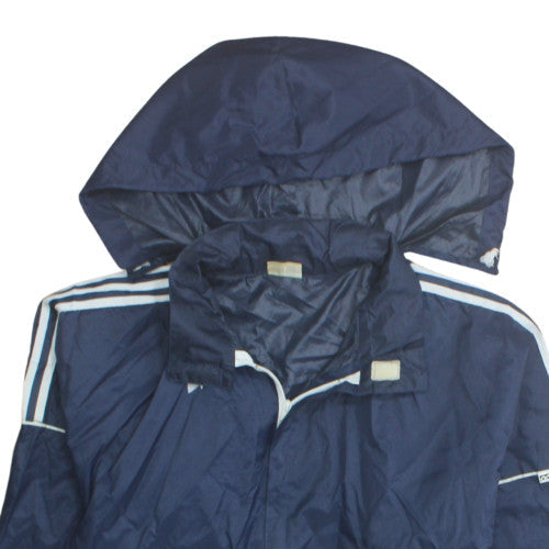 Adidas Boys Blue Hooded Windbreaker Jacket Size 14 Years Lightweight Sports