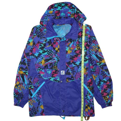 K-Way Women's Multicoloured Hooded Full Zip Retro Pullover Jacket M