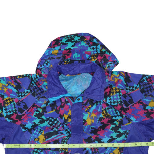 K-Way Women's Multicoloured Hooded Full Zip Retro Pullover Jacket M