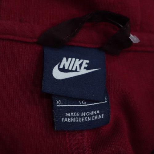 Nike Womens Red Full Zip Hoodie XL Cotton Blend Sportswear
