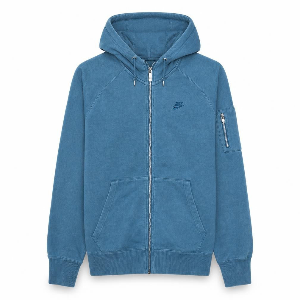 Nike Men's Blue Full Zip Hoodie S Sportswear Cotton