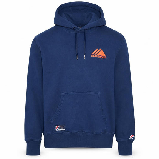 Superdry Men's Blue Pullover Hoodie Size M Regular Fit Sports Logo