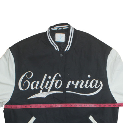 Primark Men Black Varsity Jacket California Embroidered M
