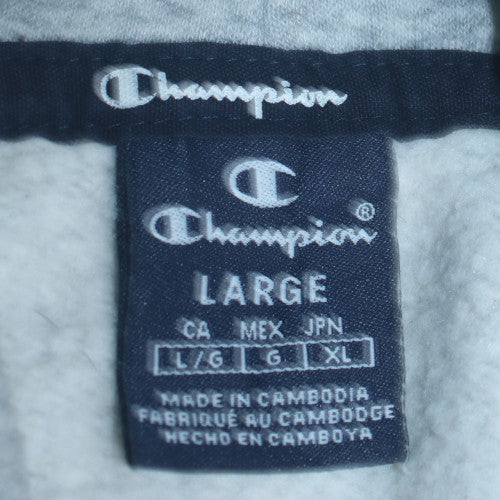 Champion Mens Grey Large Pullover Hoodie with Logo