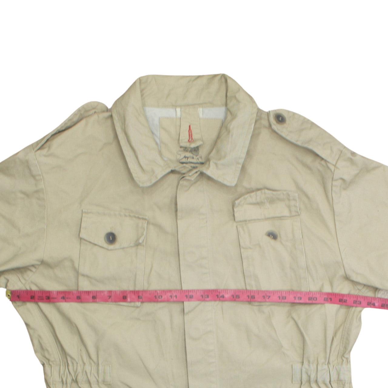 Abrams Men's Beige 2XL Cotton Military Jacket with Pockets