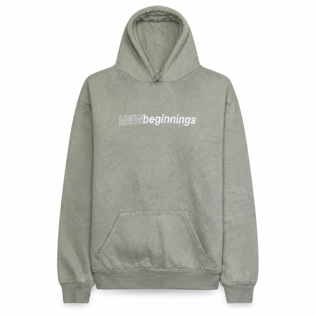 Primark Womens Green Pullover Hoodie XS 'NEW Beginnings' Fleece