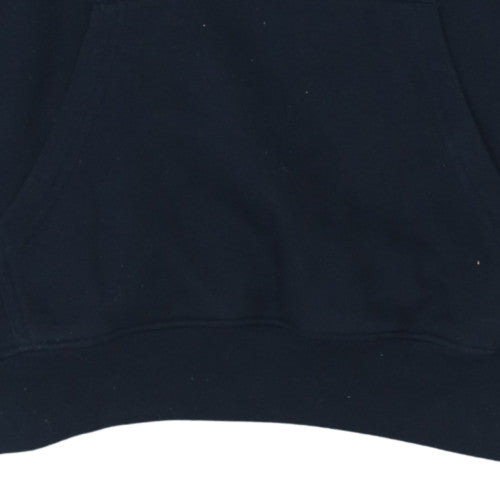 Champion Mens Blue Pullover Hoodie Medium Logo Fleece Sweatshirt