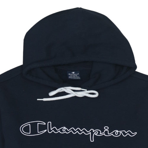 Champion Mens Blue Pullover Hoodie Medium Logo Fleece Sweatshirt