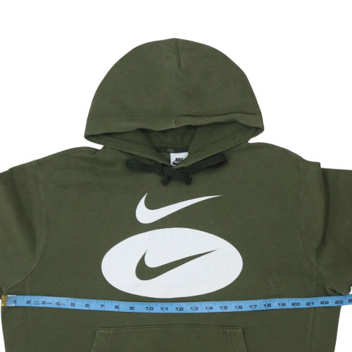 Nike Men's Green Pullover Hoodie M Regular Fit Graphic Fleece