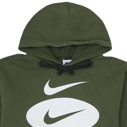 Nike Men's Green Pullover Hoodie M Regular Fit Graphic Fleece